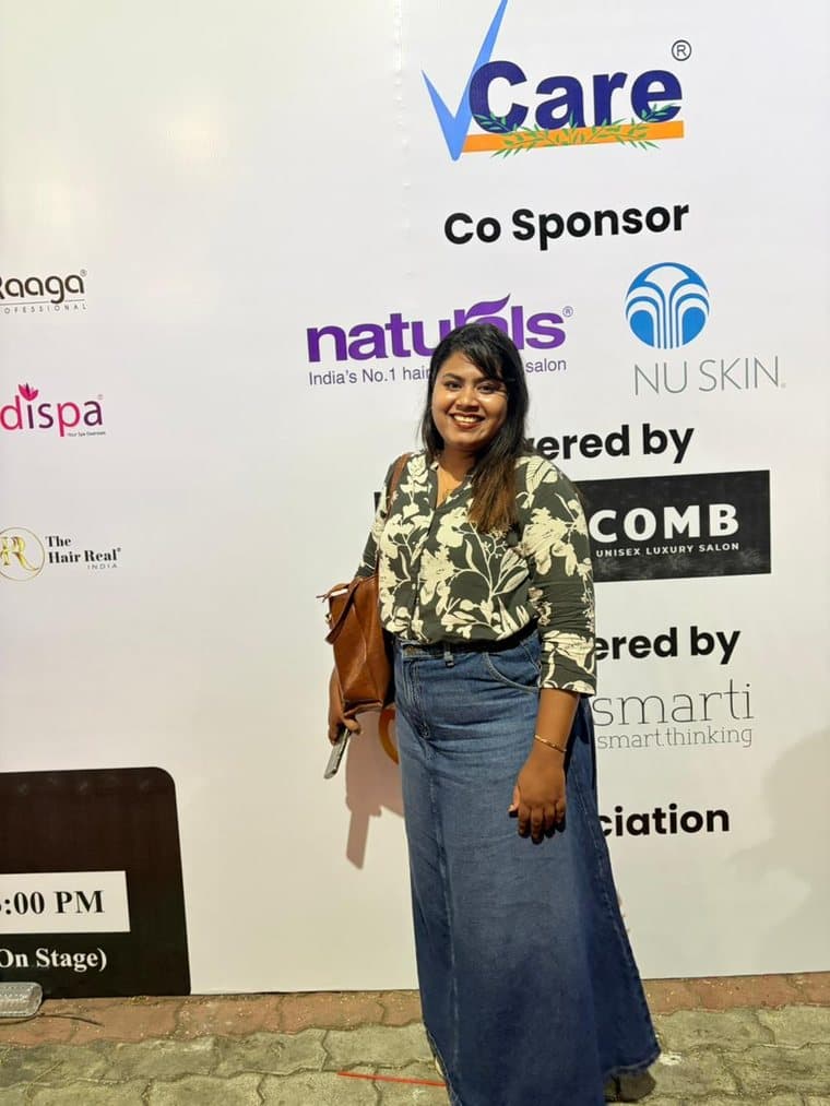 Sandhiya Srinivasan at a beauty industry event