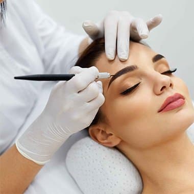 Permanent makeup being applied at Rebornurself, Chennai
