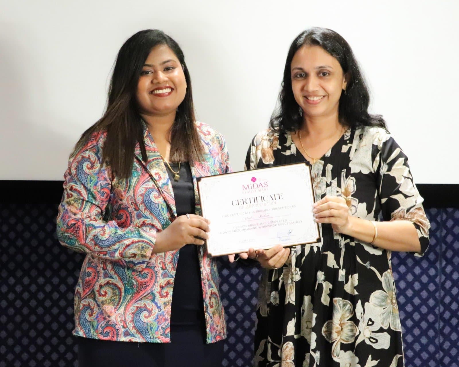 Certificate presentation at Rebornurself