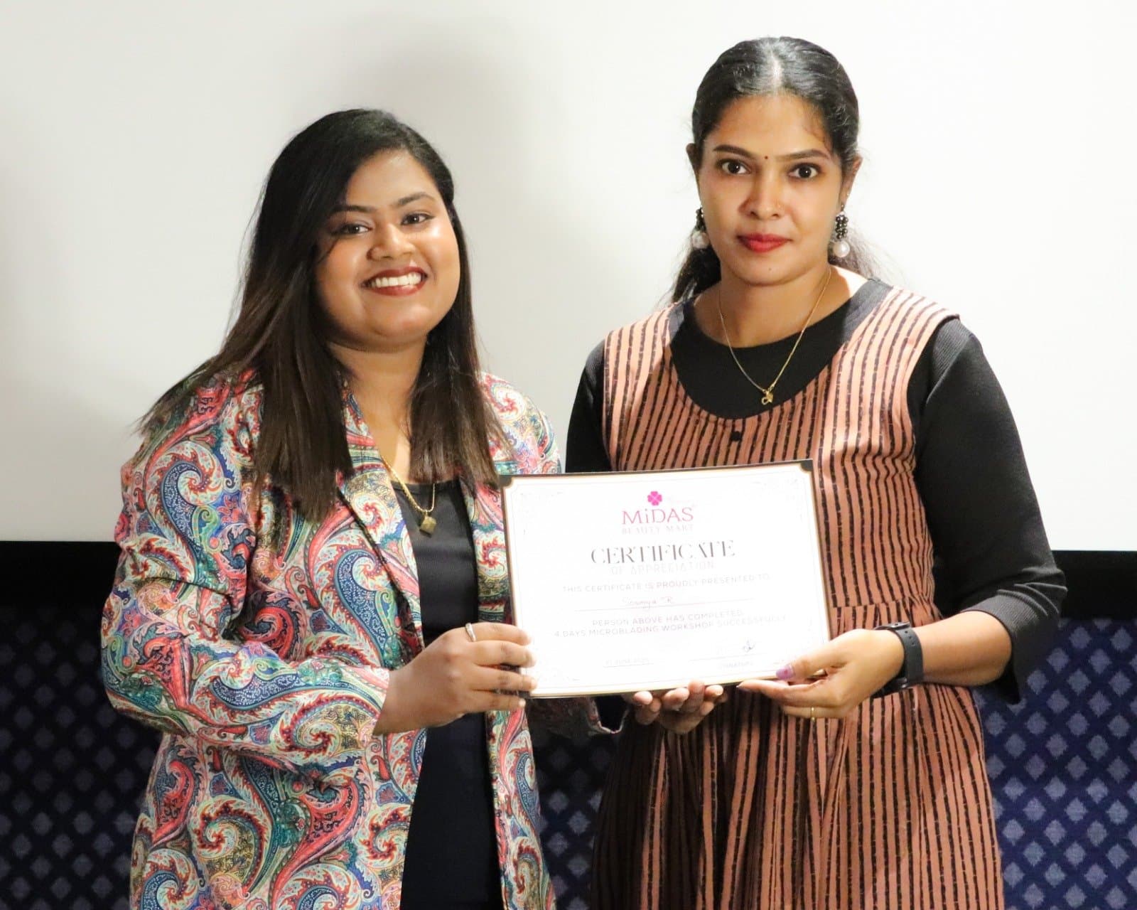 Certificate presentation at Rebornurself