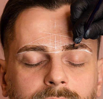 Microblading for Men procedure at Rebornurself